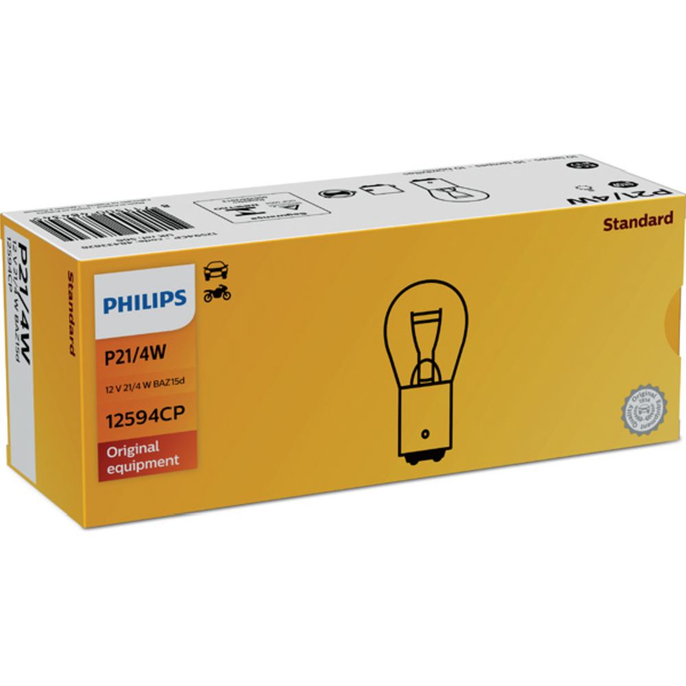 Philips BAZ15d metallsockellampa 12V 21/4W P21/4W 150° 10 st.
