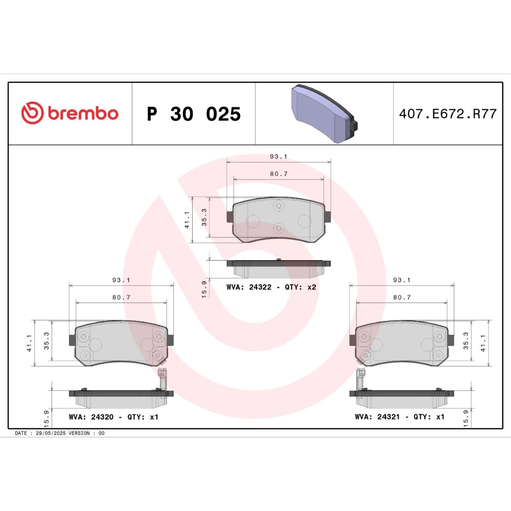 Piduriklotside komplekt 97-22700