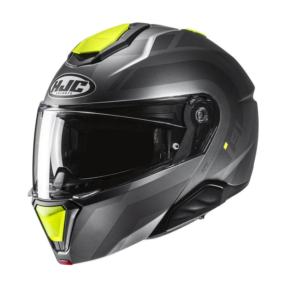 HJC i91 Arven avattava kypärä harmaa/fluo keltainen