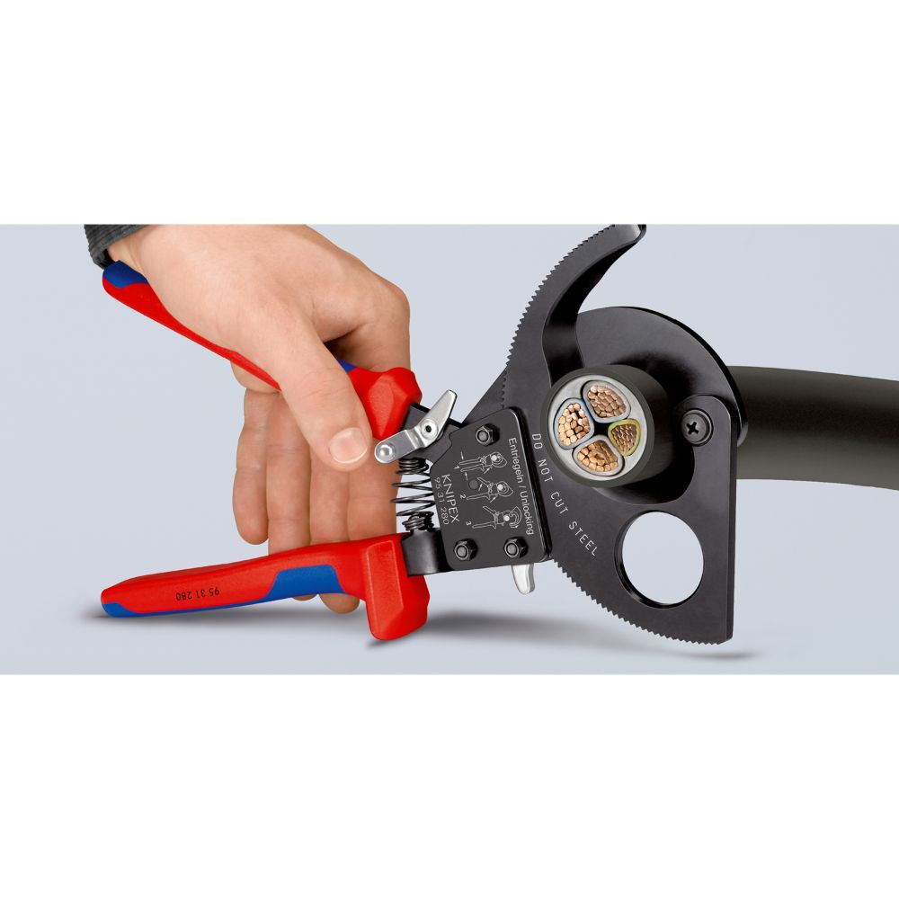 Knipex® 95 31 250 kabelsax med spärr 250 mm max 32 mm Cu+Al