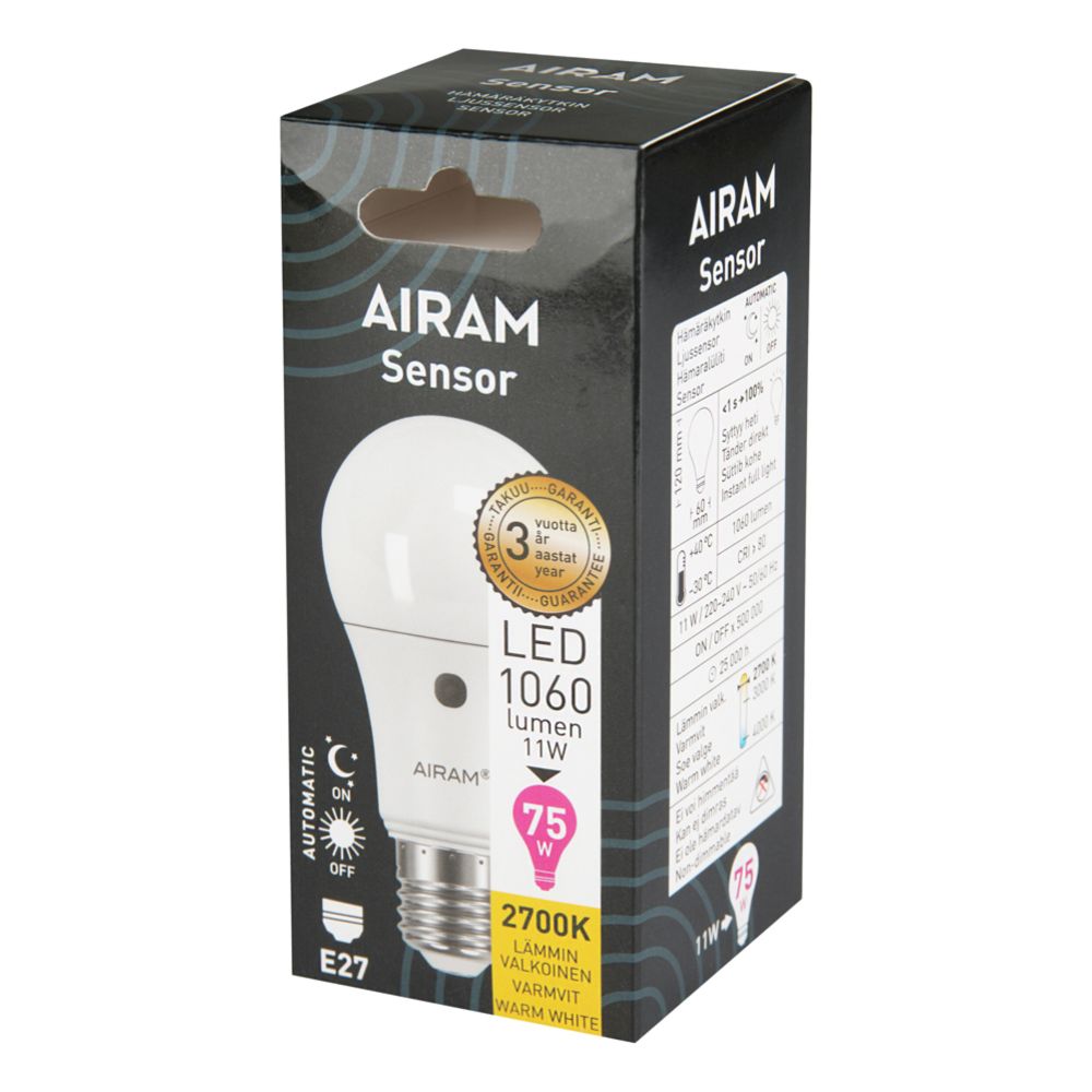 Airam hämaralülitiga LED-lamp, E27, 10,7 W, 2700 K, 1060 lm