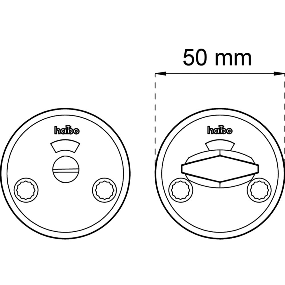 Habo WC-beslag A262 borstad aluminium