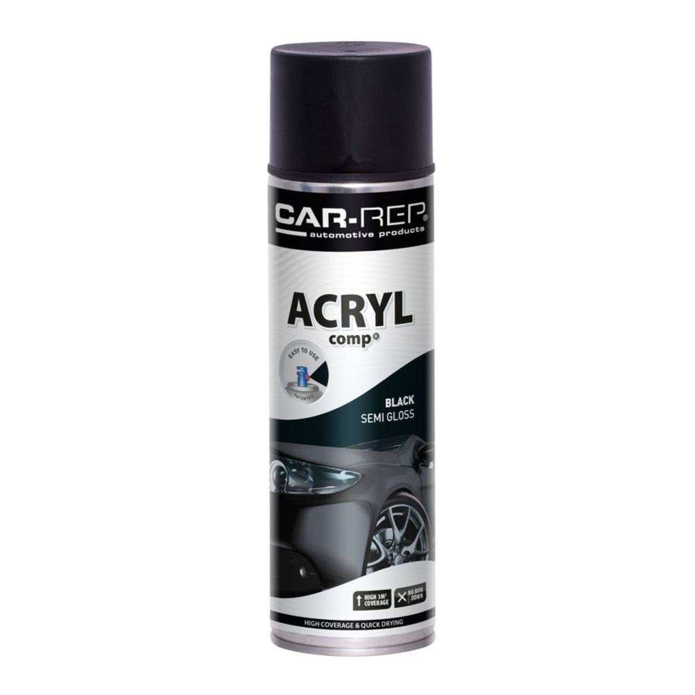 CAR-REP ACRYLcomp Akryylimaali musta puolikiiltävä 500 ml