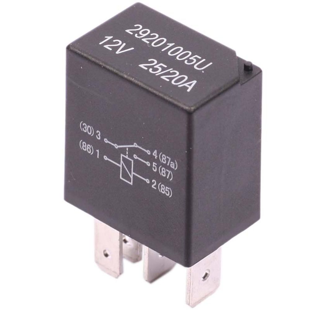Mikrorelä 12 V/20 A 5-stifts växlande