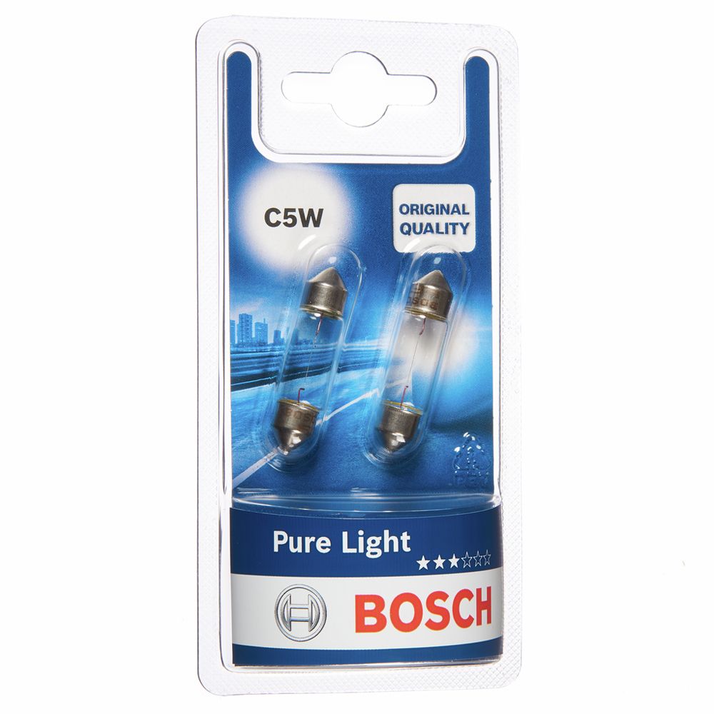 Bosch SV8,5-polttimopari 12V 5W C5W "sukkula" 36 mm