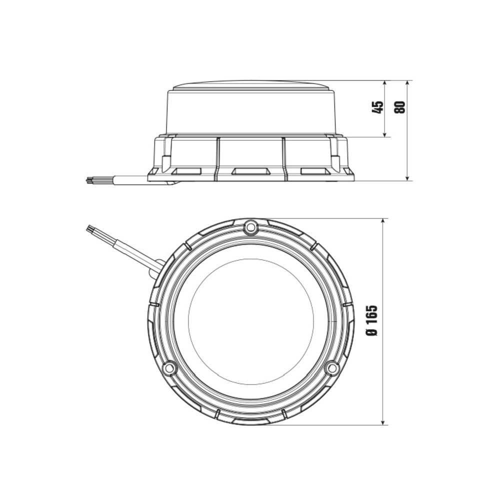 Optibeam Dark Phantom LED-blixtljusramp ø165 mm skruvfäste