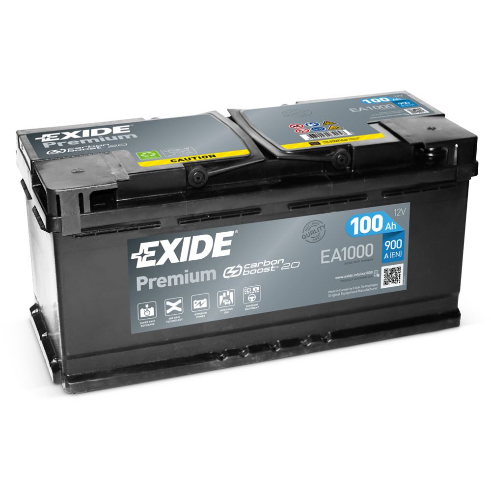 Exide EA1000 100 Ah / 900 A aku, P 353 x L 175 x K 190 mm, -+