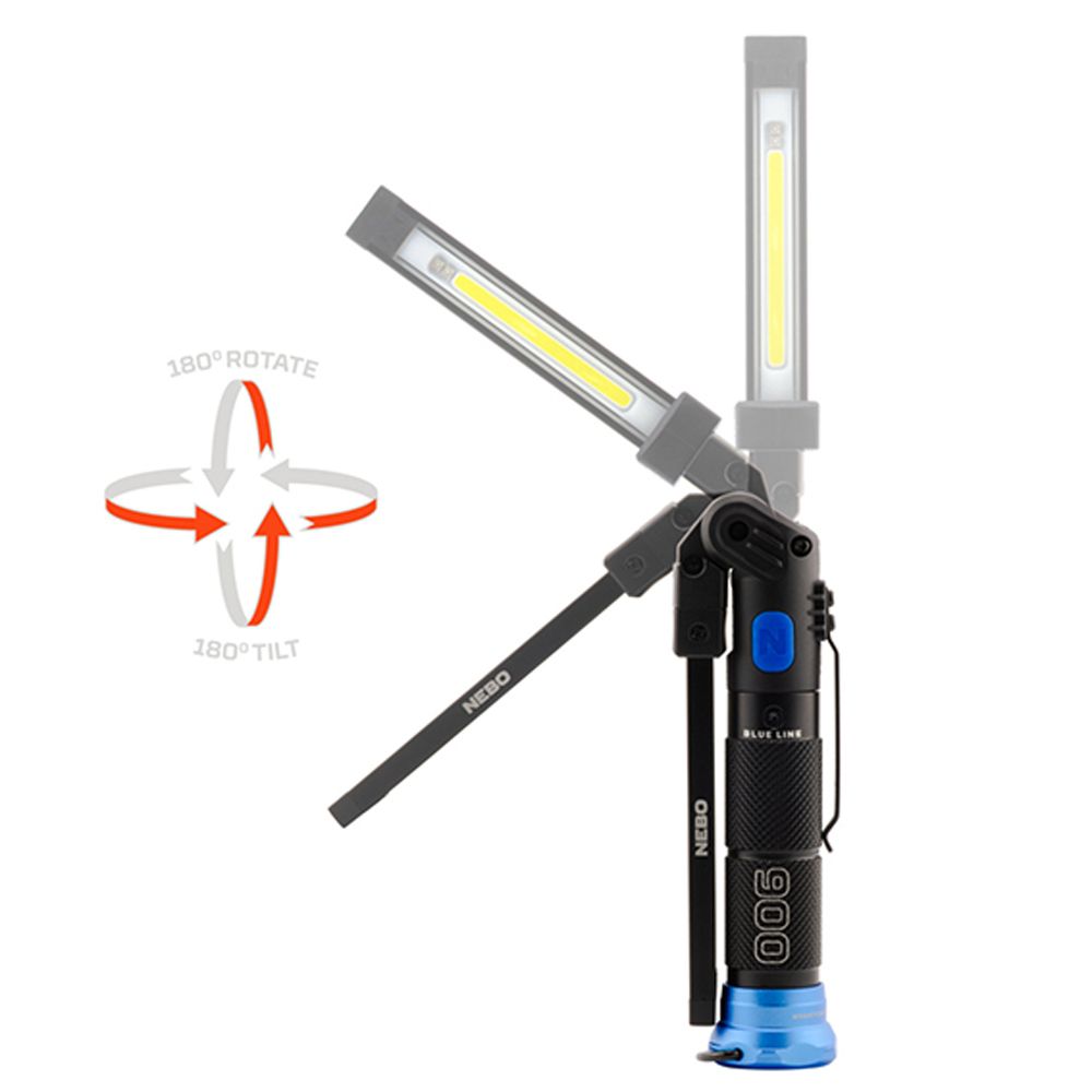 Nebo Blueline 900 Flip Light LED-työvalaisin UV-valolla ladattava 900 lm