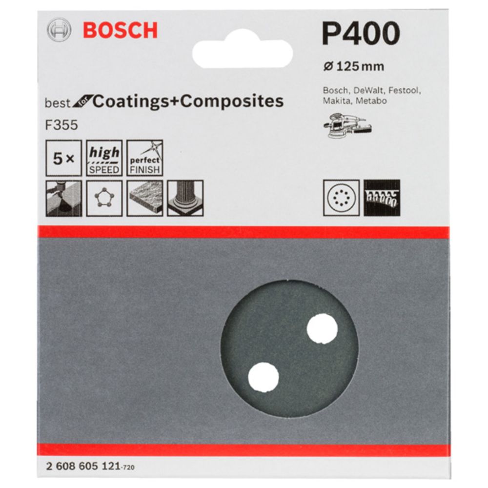 Bosch sliprondell för sten ø 125 mm K400 5 st.