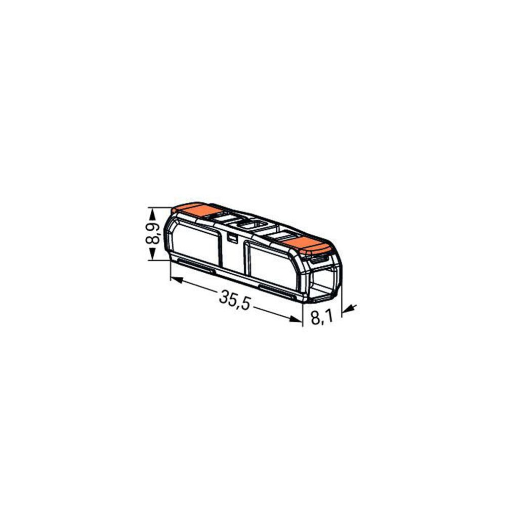 Wago 1-napainen vipuliitin 0,2-4 mm² 12 kpl
