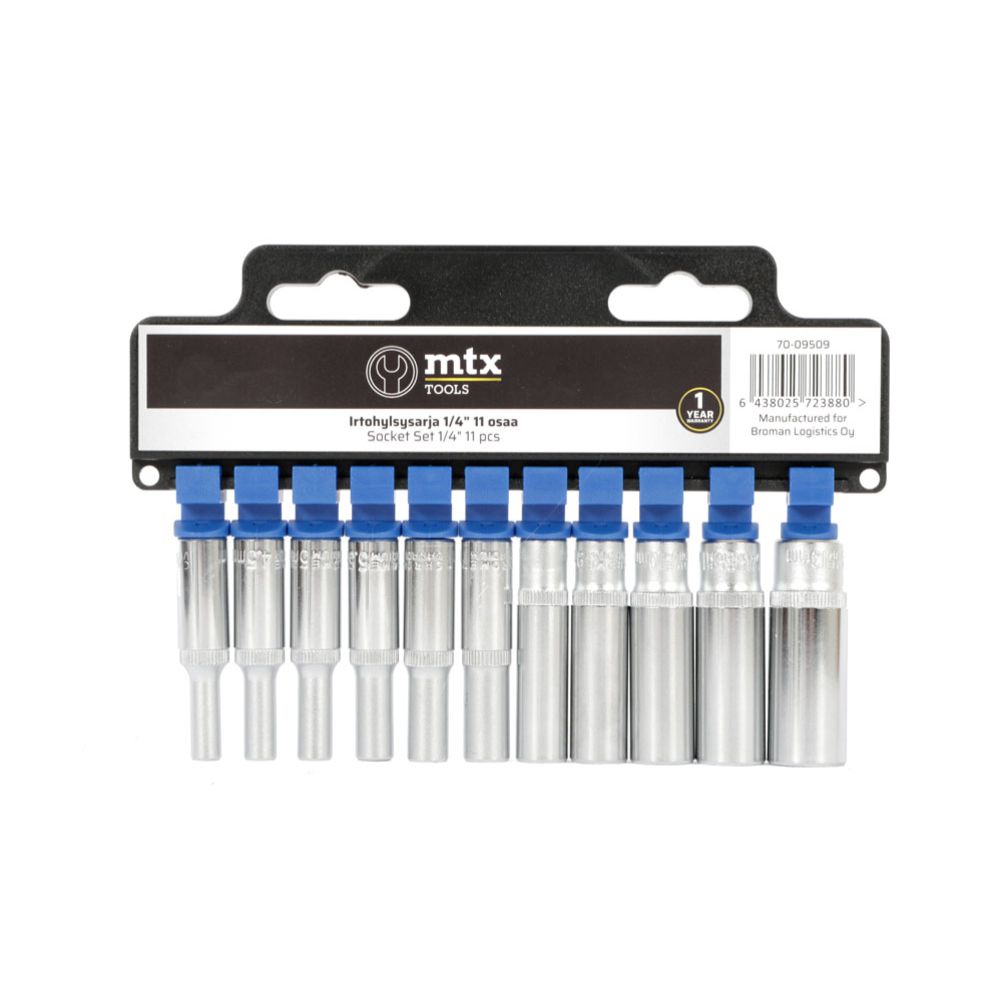 MTX Tools Basic irtohylsysarja pitkä 4-13 mm 1/4" 11 osaa