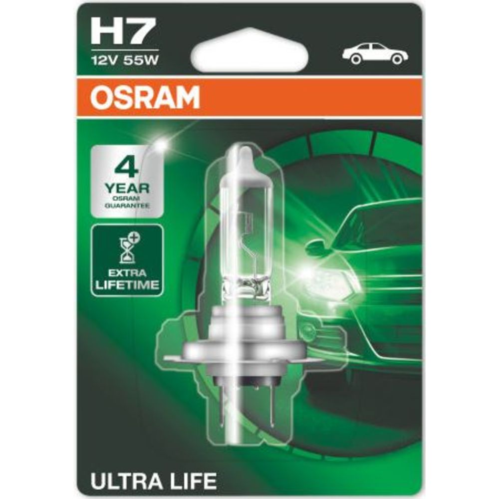 Osram UltraLife H7-polttimo 12V/55W 4v takuu