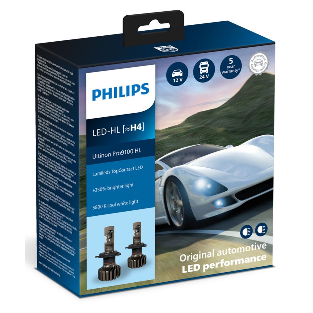 Philips Ultinon PRO9100 H4 LED ajoneuvopolttimopari