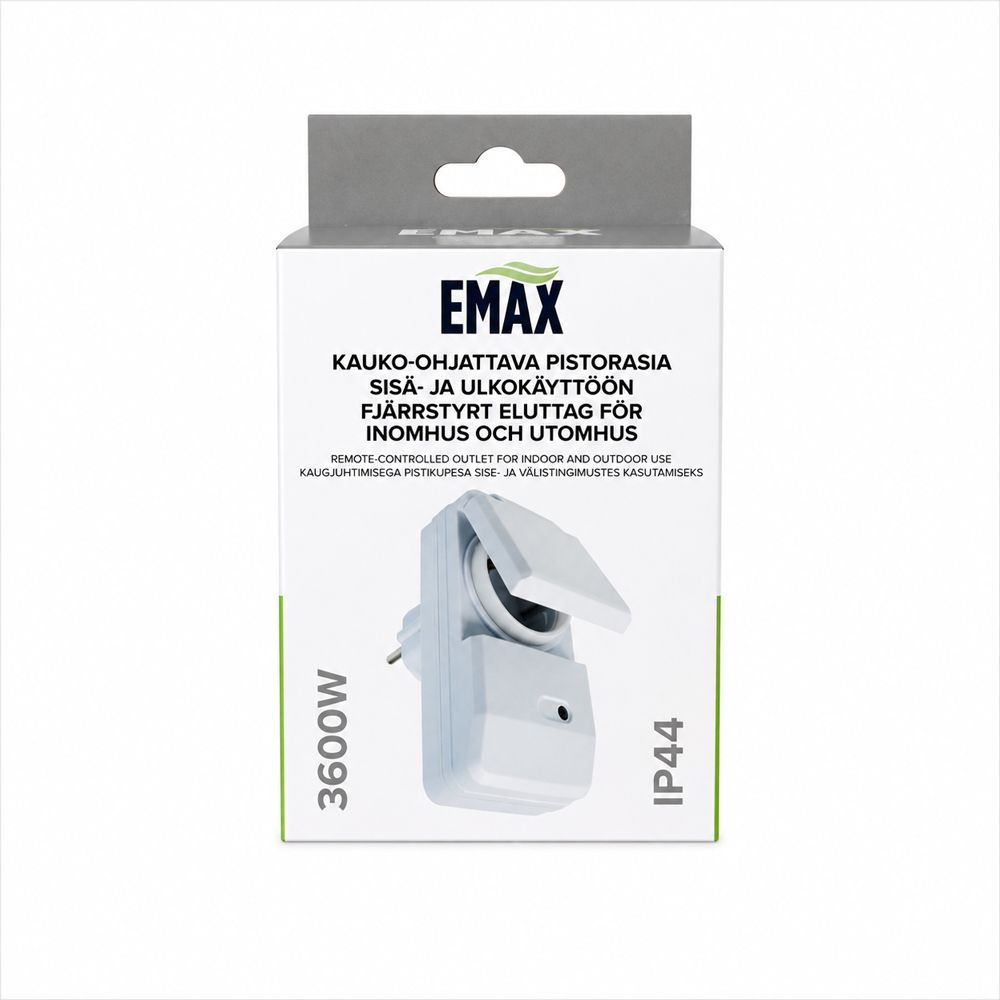 Emax kaugjuhitav pistikupesa, IP44, 3600 W