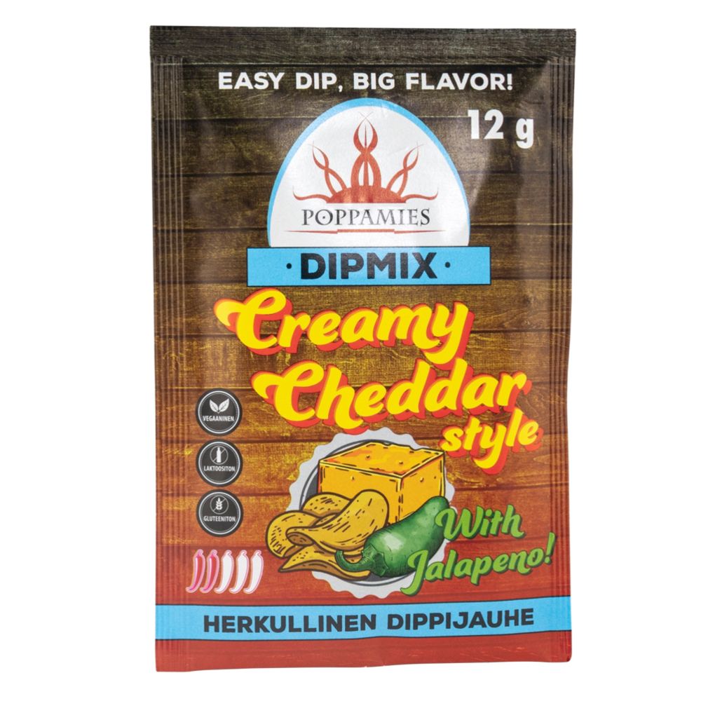 Poppamies Dipmix Creamy Cheddar style dipipulber, 12 g
