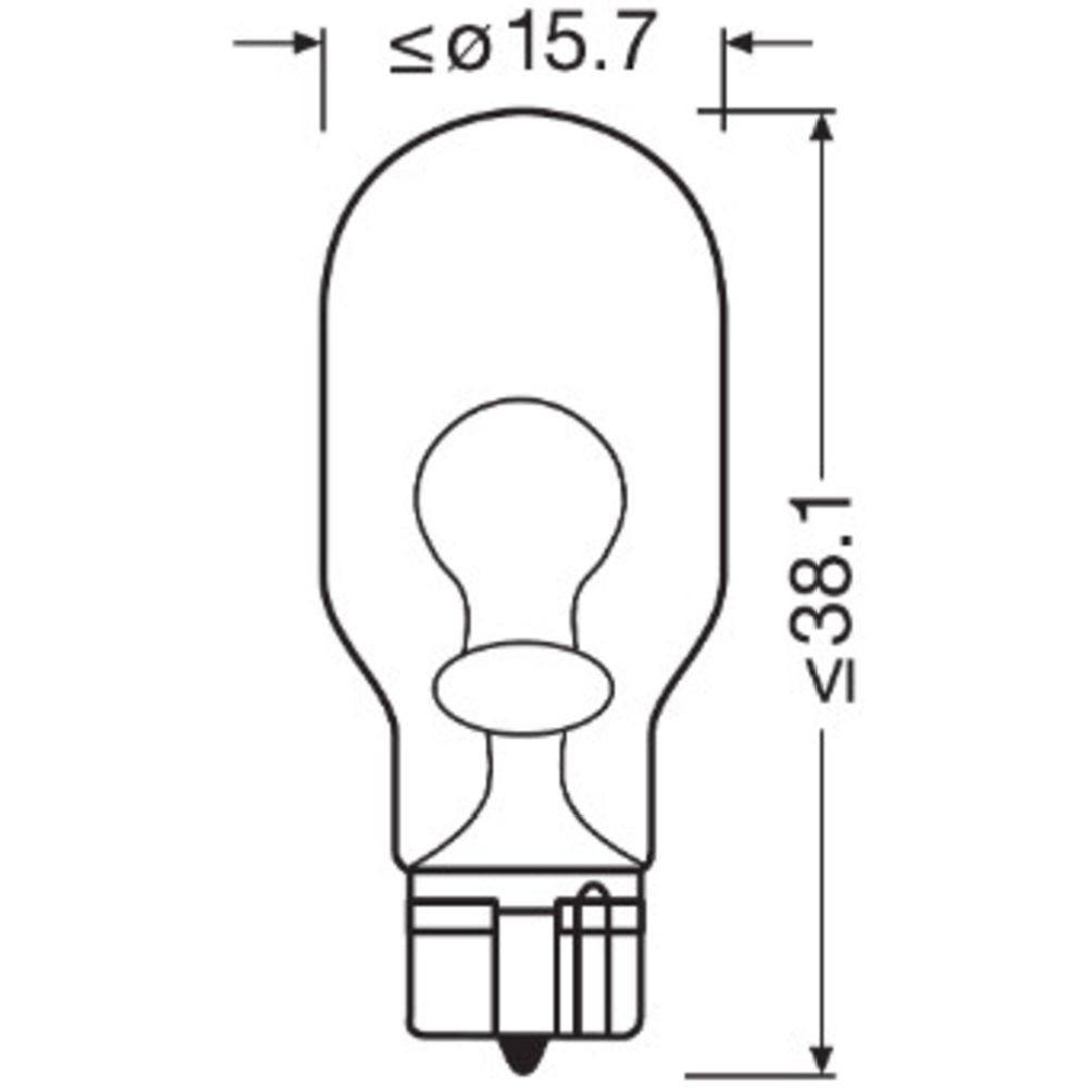 Osram Lasikantapolttimopari 12V 16W W16W (T16)