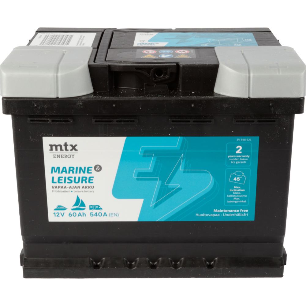 MTX Energy fritidsbatteri 60Ah/540A L242 x B175 x H190 -+