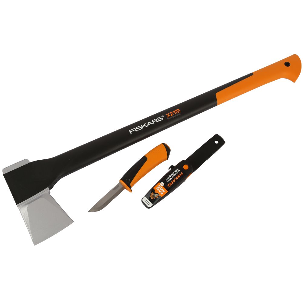 Fiskars halkaisukirves L X21 kirves ja yleispuukko setti