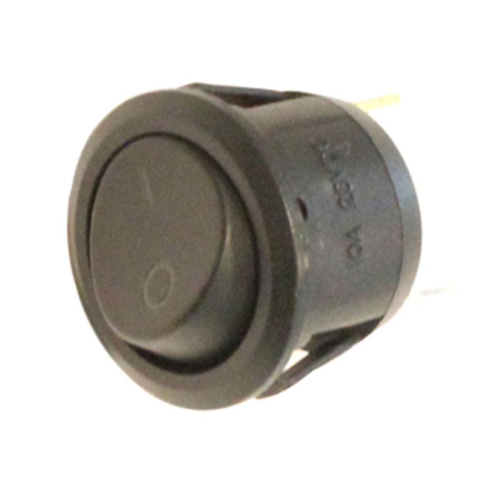 Vippströmbrytare 20 mm 0-1 svart LED