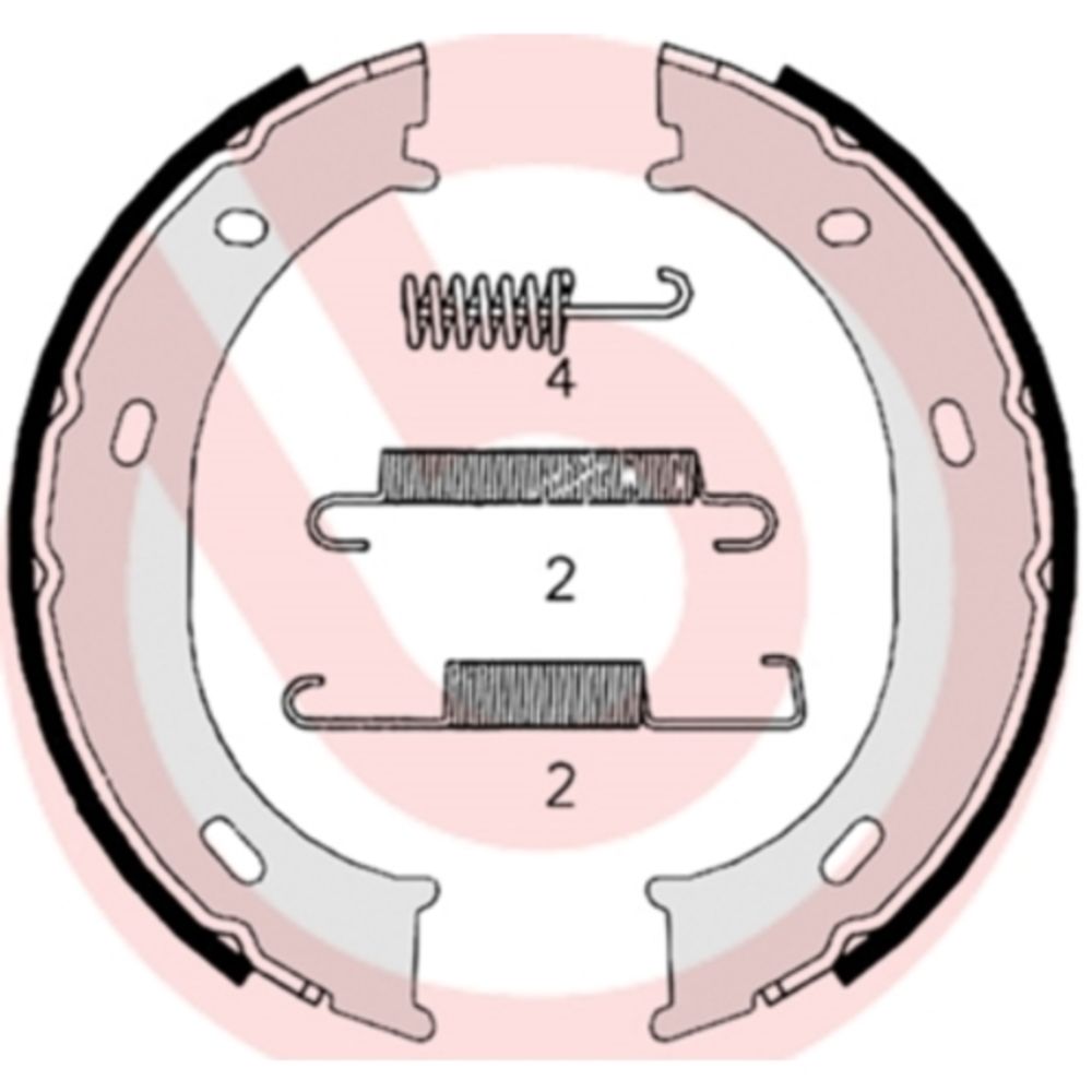 Bromsbackar, sats, parkeringsbroms 22-3444