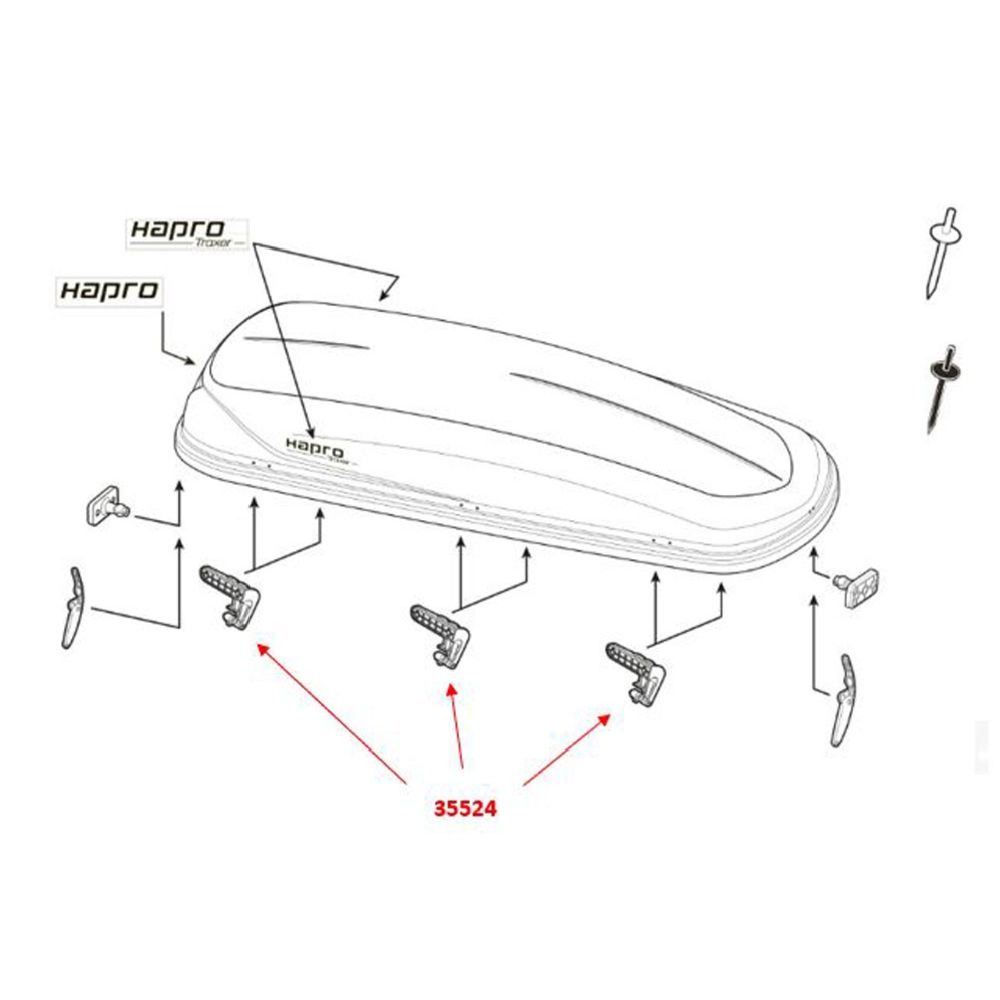 Hapro 35524 BASIC/PREMIUM låsmotstycke till skidboxlock
