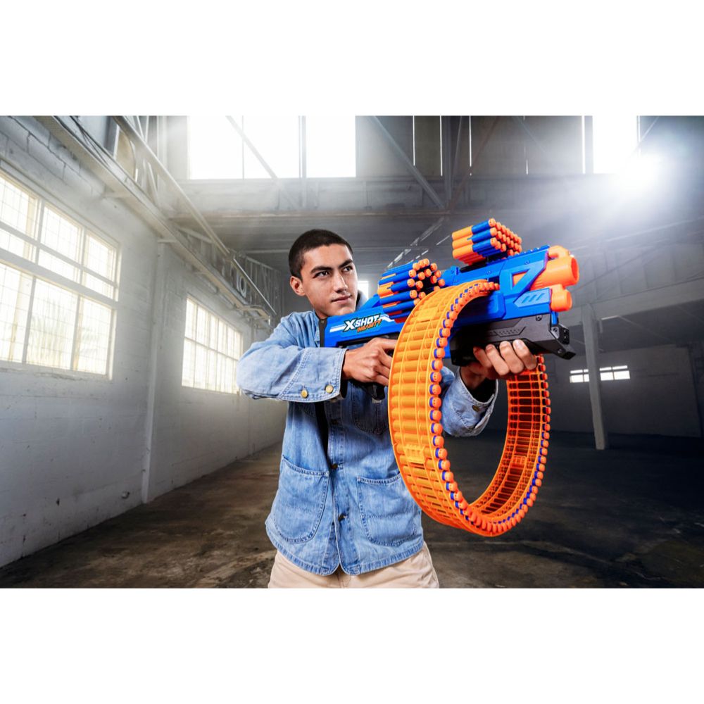 X-Shot Insanity Mad Mega Barrel mängupüstol ja 72 noolt