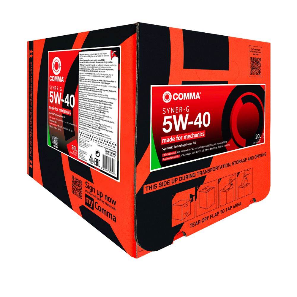 Comma Syner-G 5W-40 täyssynteettinen BIB 20 l moottoriöljy