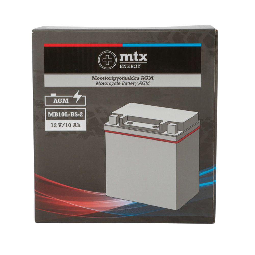 MTX Energy MC-batteri 12 V 10 Ah "MB10L-BS-2" (133 x 90 x 142 mm)