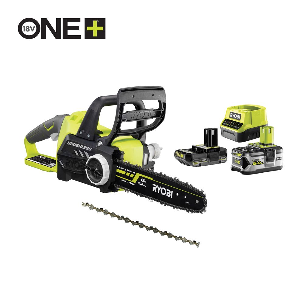 Ryobi ONE+ akkuketjusaha RCS18X3050P (5,0 Ah & 2,0 Ah)