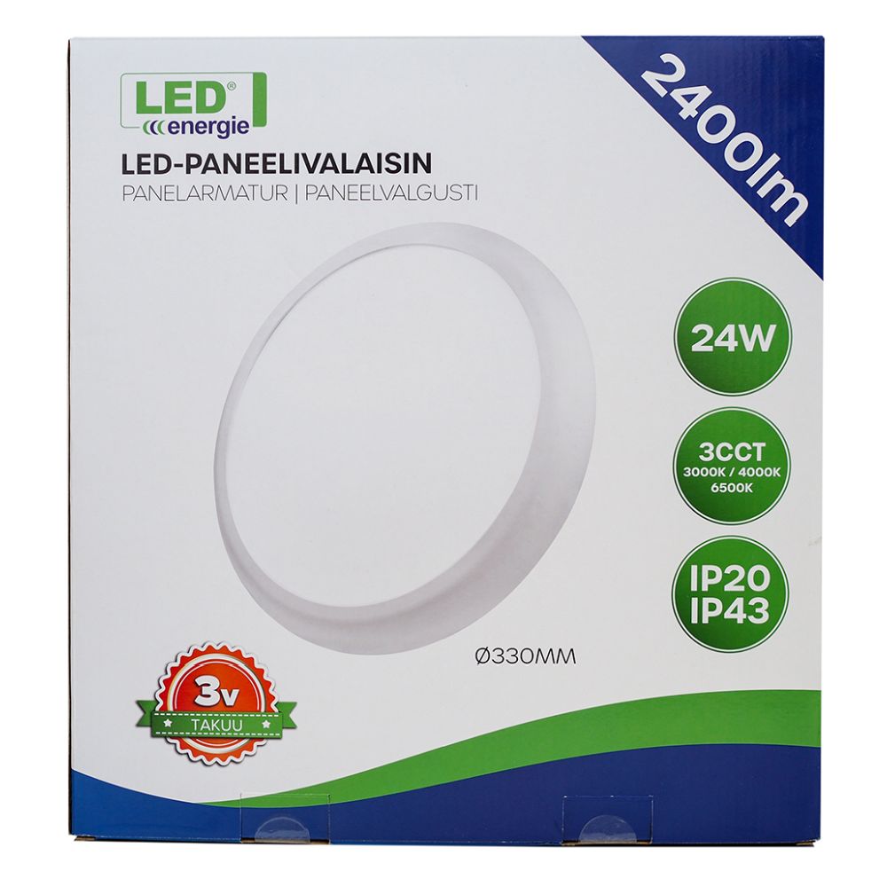 Led Energie LED-panel IP20/IP43 2400 lm 24 W 3CCT vit