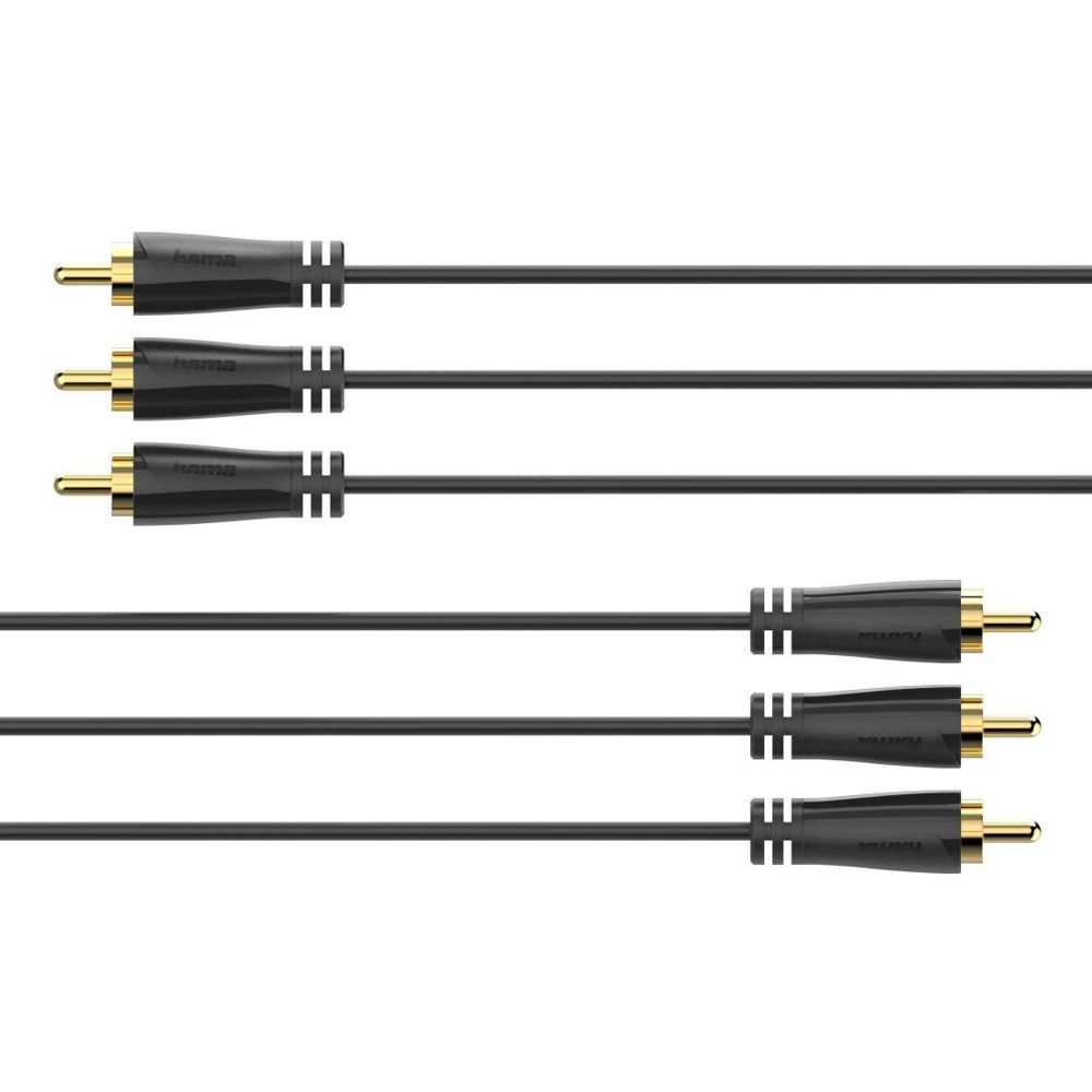 Hama Videokaapeli, 3 x RCA uros - 3 x RCA uros, 1,5 m