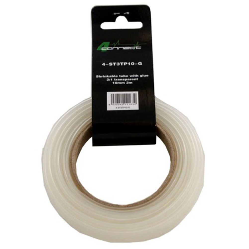 Four Connect krympslang, 2: 1 transparent med lim 10 mm 3 m