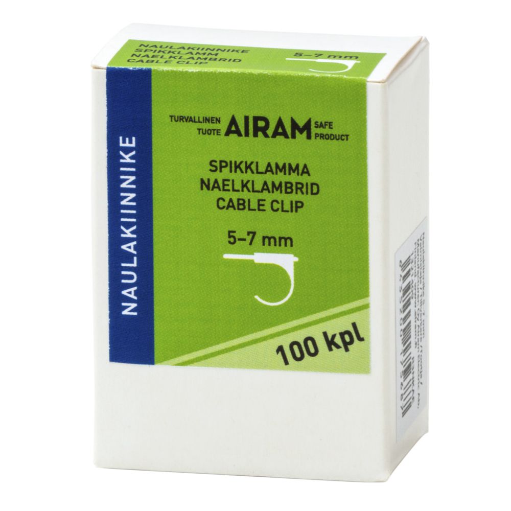 Airam kabelklammer TC 5–7 mm vit 100 st.