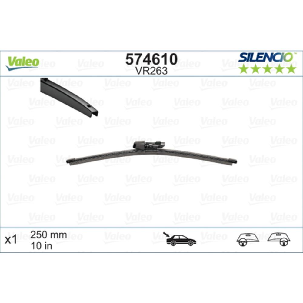 Valeo Silencio VR263 torkarblad bakruta 25 cm