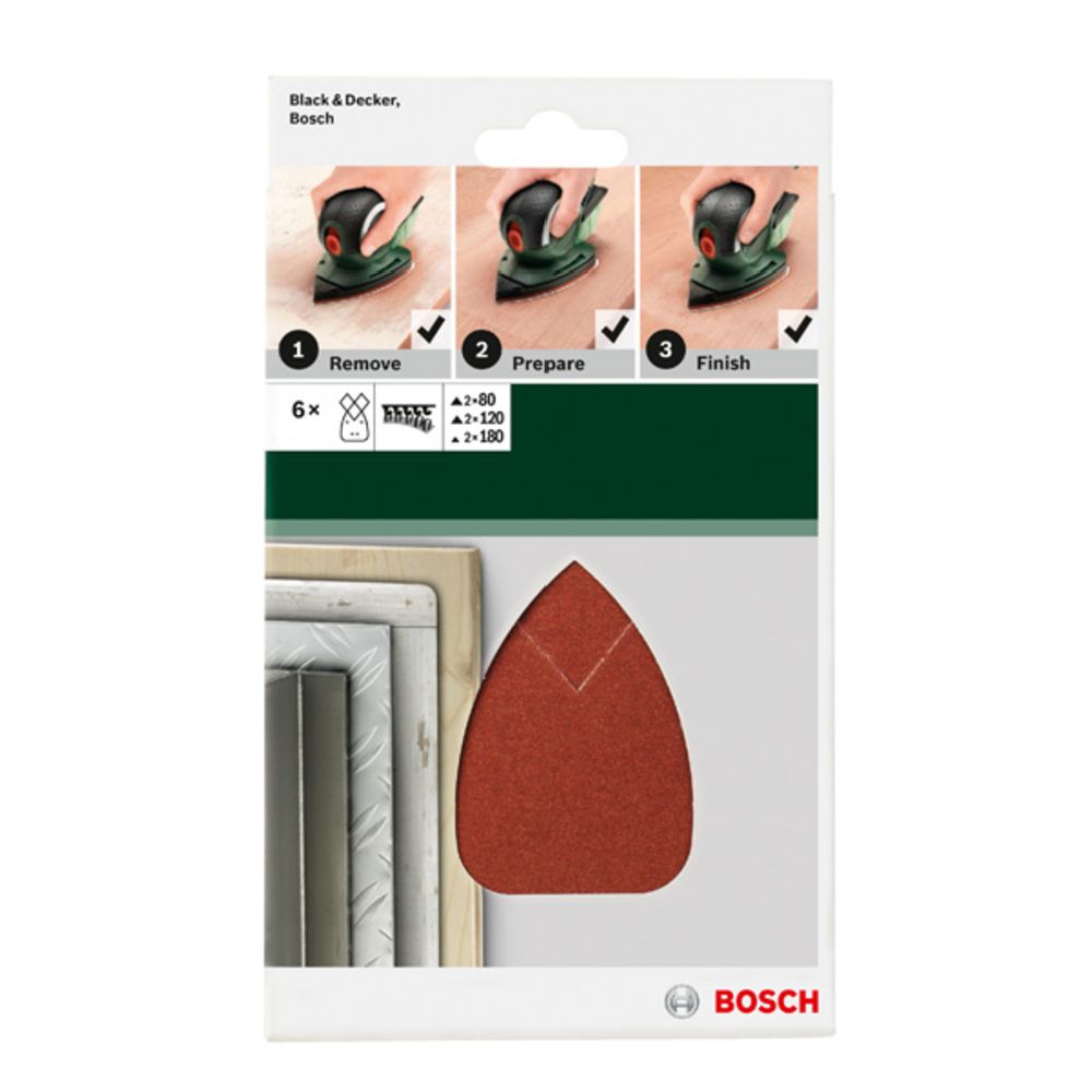 Bosch kolmnurklihvpaberite komplekt Black & Decker 95 x 135 mm 6 tk