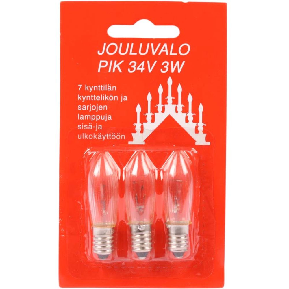 Airam reservlampa till adventsljusstake E10 3 W 3 st.