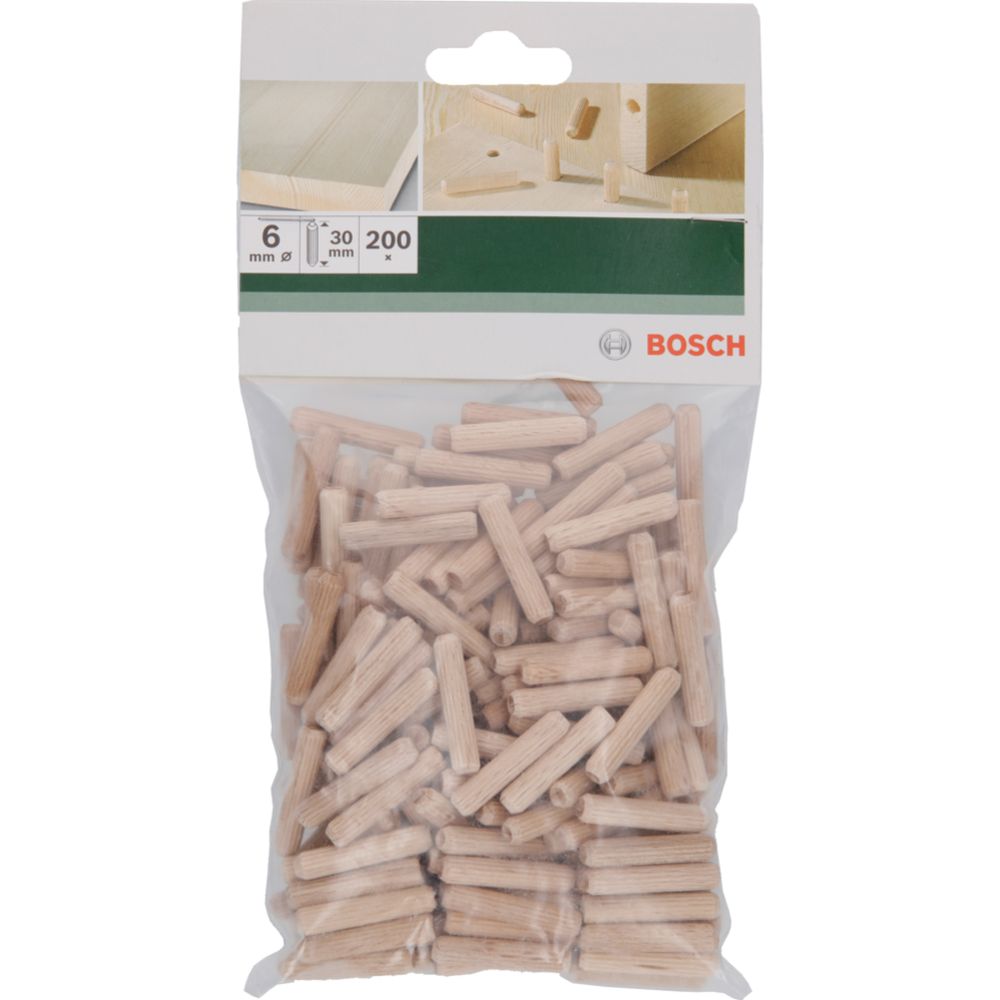 Bosch träplugg 6 x 30 mm, 200 st.