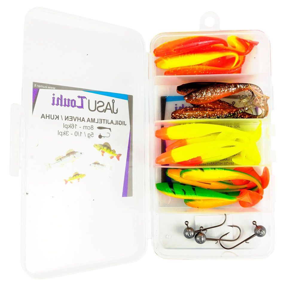 Jasu Louhi kalajigilajitelma 6cm 16kpl + jigipäät