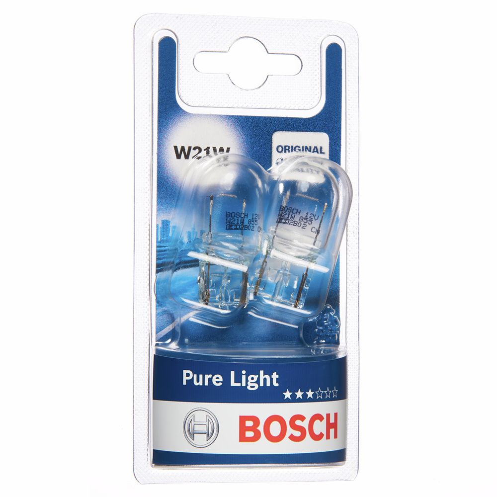 Bosch glassockellampa 12V 21W W21W (T20) 2 st.