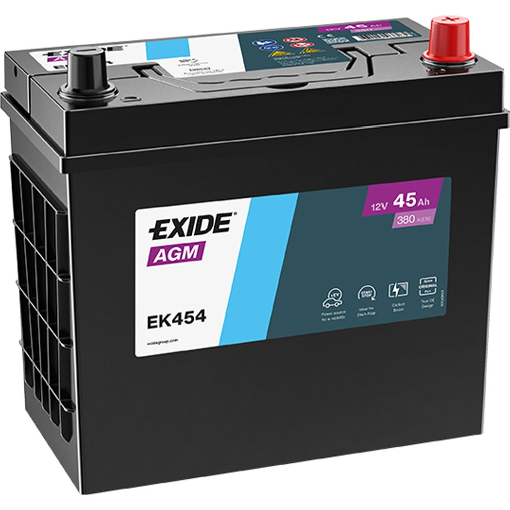 Exide EK454 45Ah / 380A batteri L237 x B127 x H227 -/+