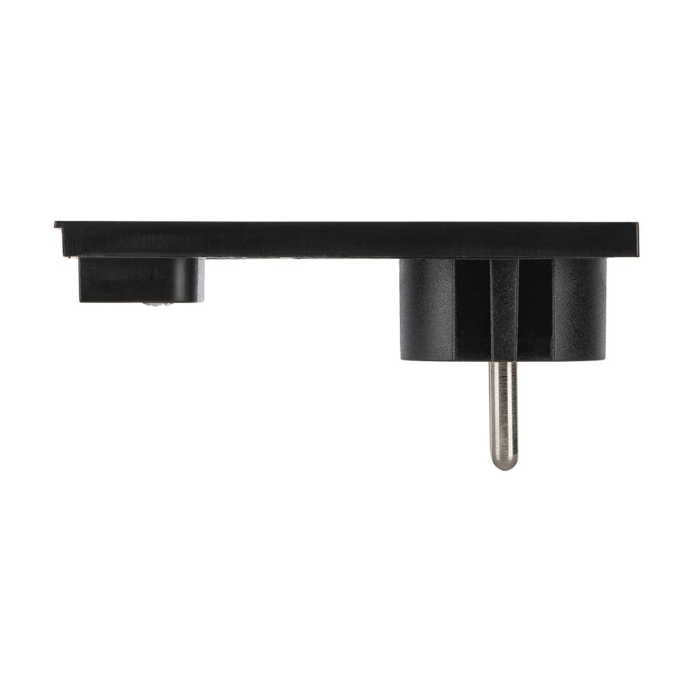 Fanton litteä Schuko-pistotulppa 90° säädettävä musta