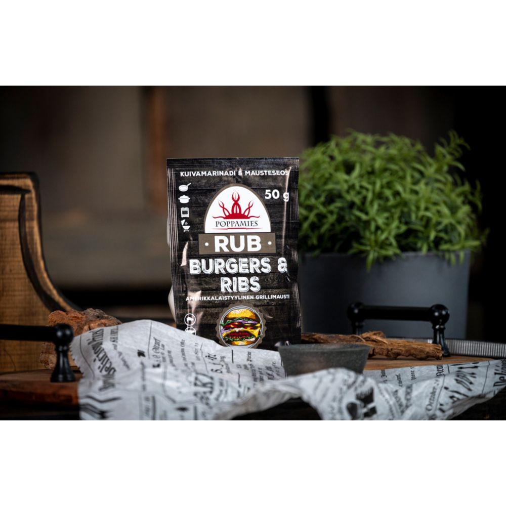 Poppamies Rub Burgers & Ribs kryddmix 50 g
