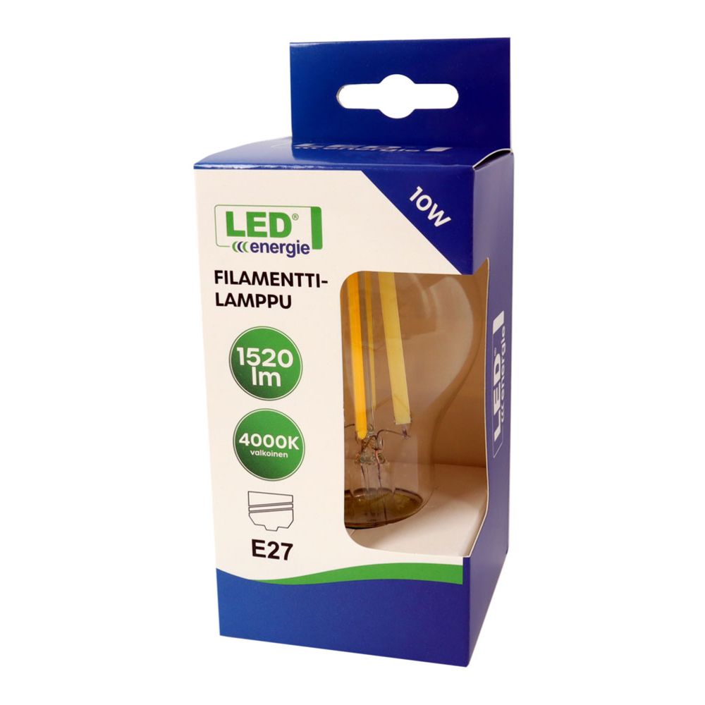 Led Energie hõõglamp, E27, 10 W, 1520 lm, 4000 K, läbipaistev