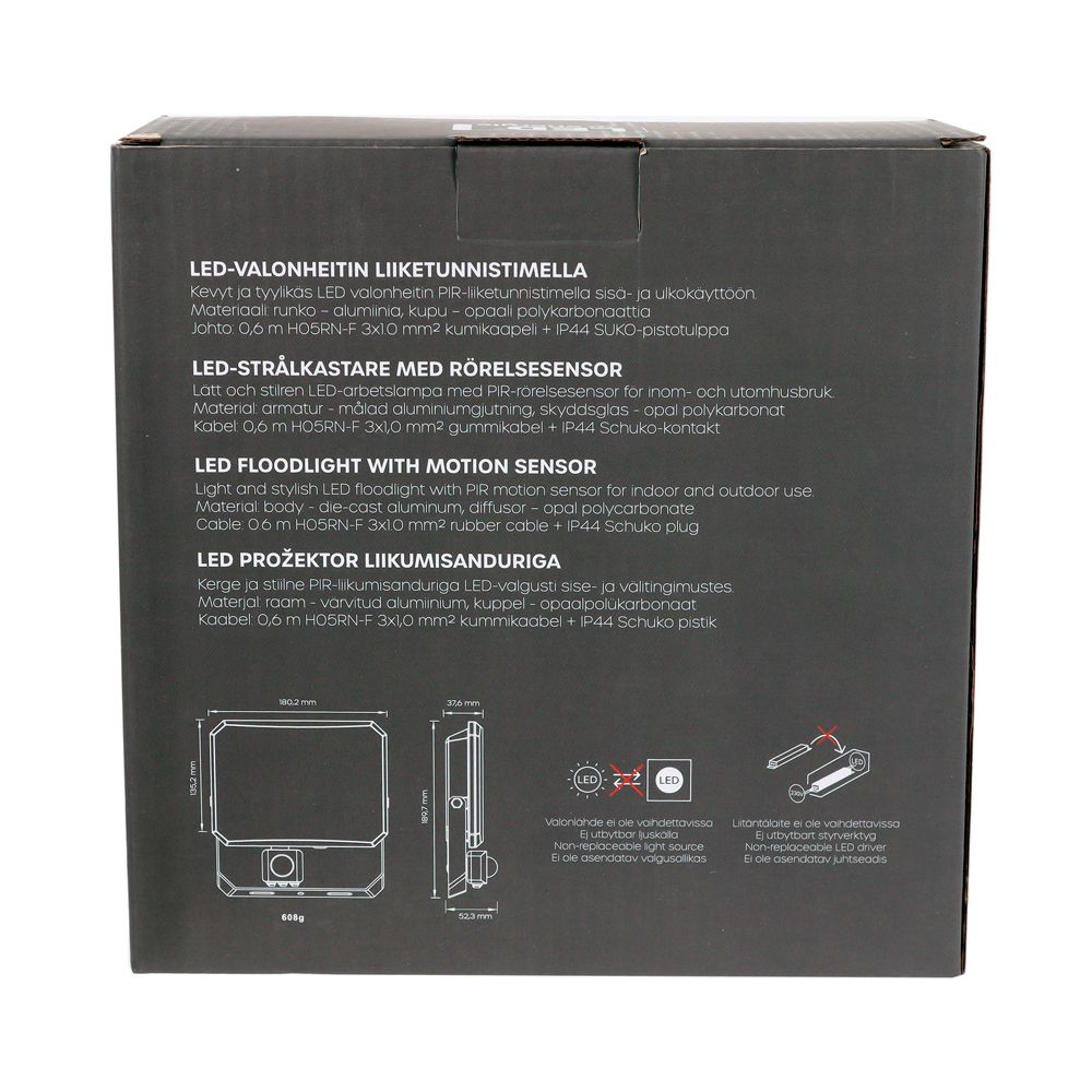 Led Energie DOME valonheitin PIR-liiketunnistimella 50 W 4500 lm 4000 K IP43