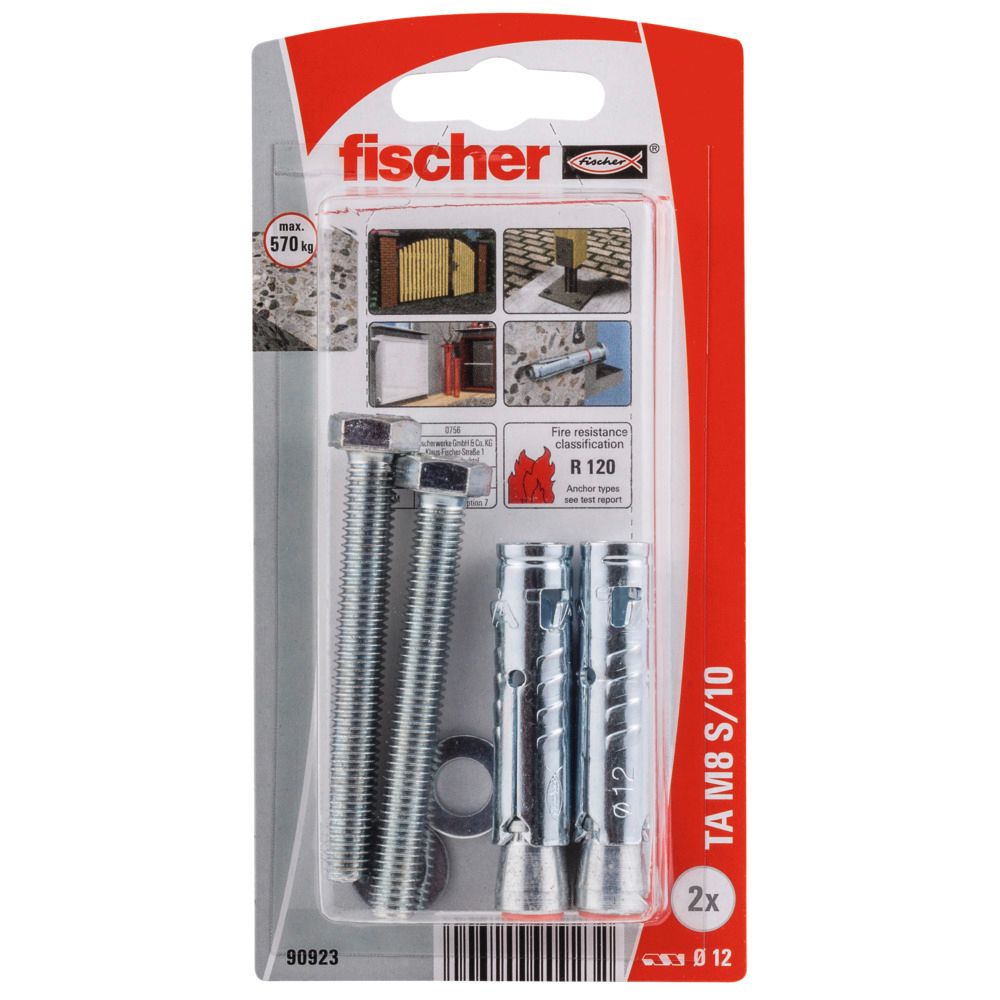 Fischer TA M8 S/10 K NV voima-ankkuri  2 kpl
