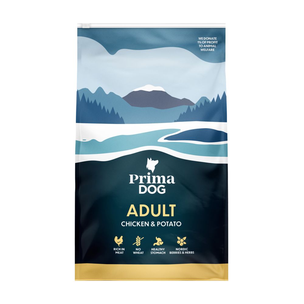 PrimaDog torrfoder för vuxna hunder kyckling/potatis 3 kg