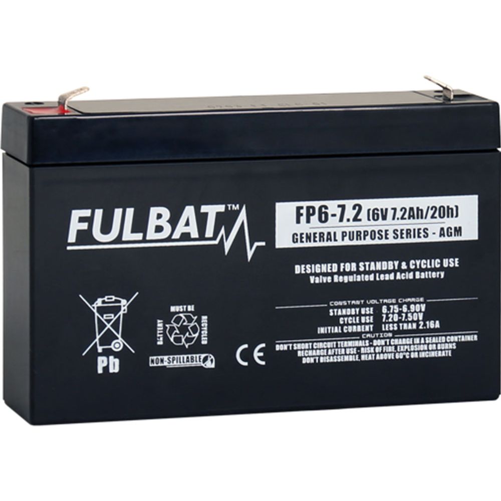 Fulbat AGM-aku, 6 V, 7,2 Ah
