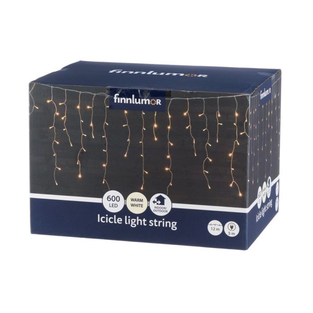 Finnlumor istappsljusslinga 600 LED varmvit