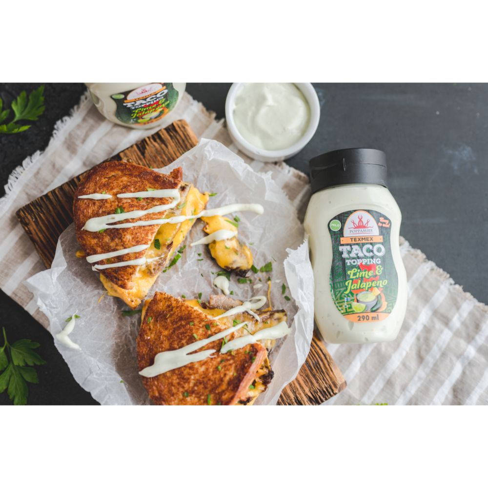 Poppamies Texmex Taco Topping Lime & Jalapeno maustekastike 290 ml