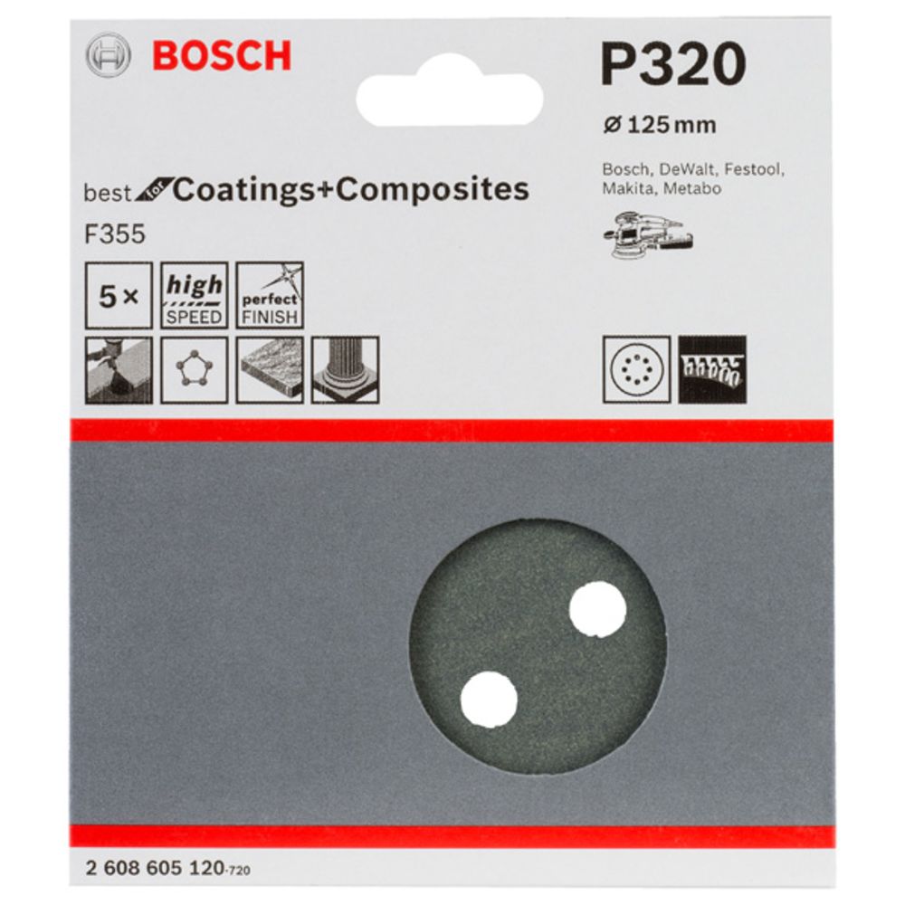 Bosch Bosch lihvketas kõvale materjalile Ø125 mm K320 5 tk